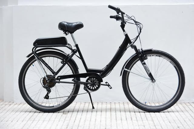 Bici eléctrica, vista del lado de la batería